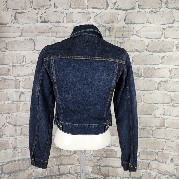 Silver Jeans  Button Front Denim Jacket Dark Wash Cotton Size XS Coastal Cowgirl - Picture 10 of 13
